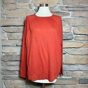 Banana Republic Cozy Slub Long Sleeve Crew Neck Pullover Shirt‎ Top XXL Orange
